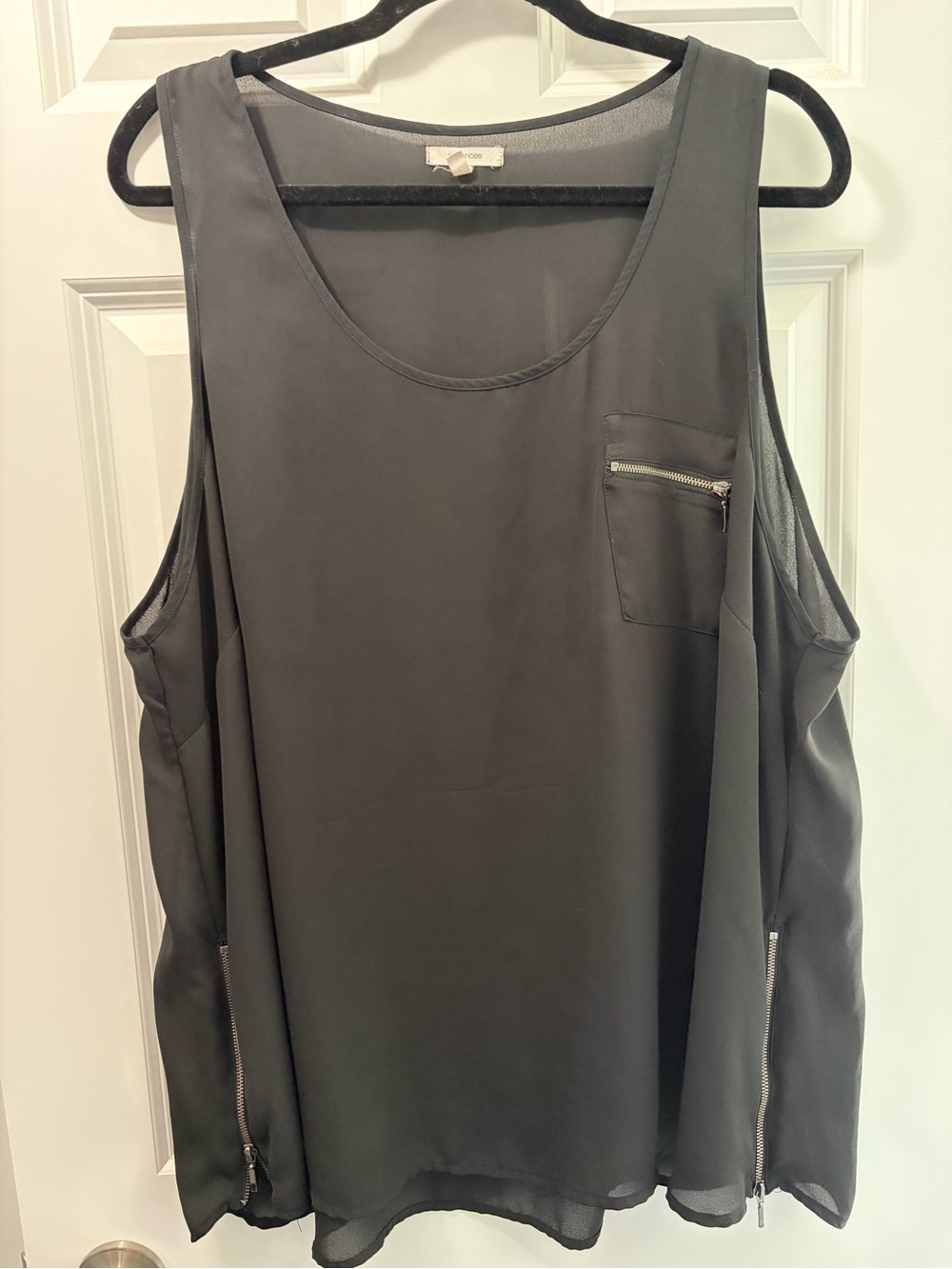 Maurices Black Zip-Pocket & Side Zipper Sleeveless Tank